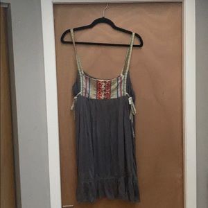 Free People gray dress with multicolor detail